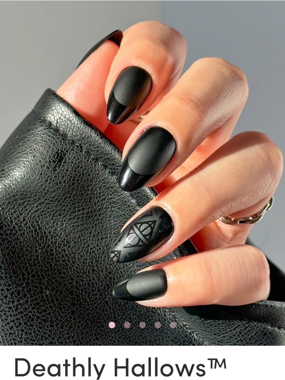 Harry Potter x Glamnetic Deathly Hallows Black Press-On Nails - Picture 2 of 4